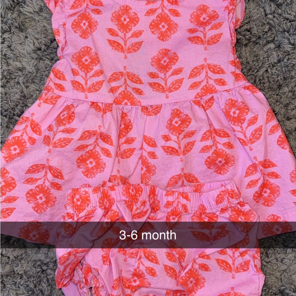 Pink Floral Baby Dress with Bloomers